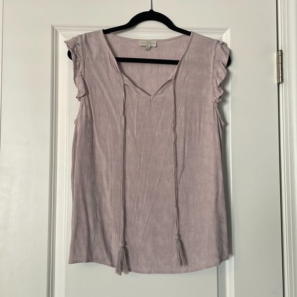 Pale Lilac Flutter Sleeve Top from Lucky Brand - Picture 2 of 5